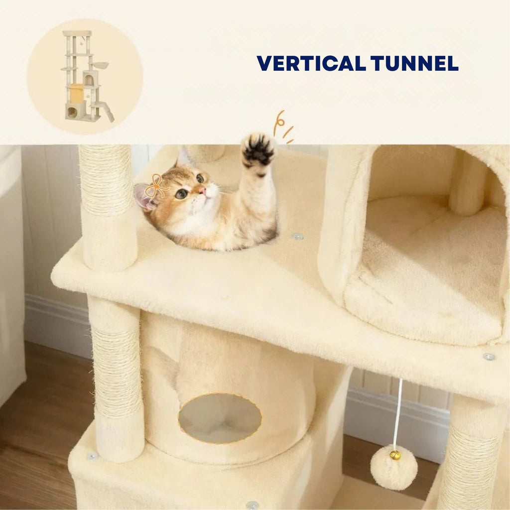 Large cat tree vertical tunnel