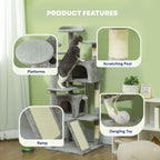 Large grey cat tree tower product features