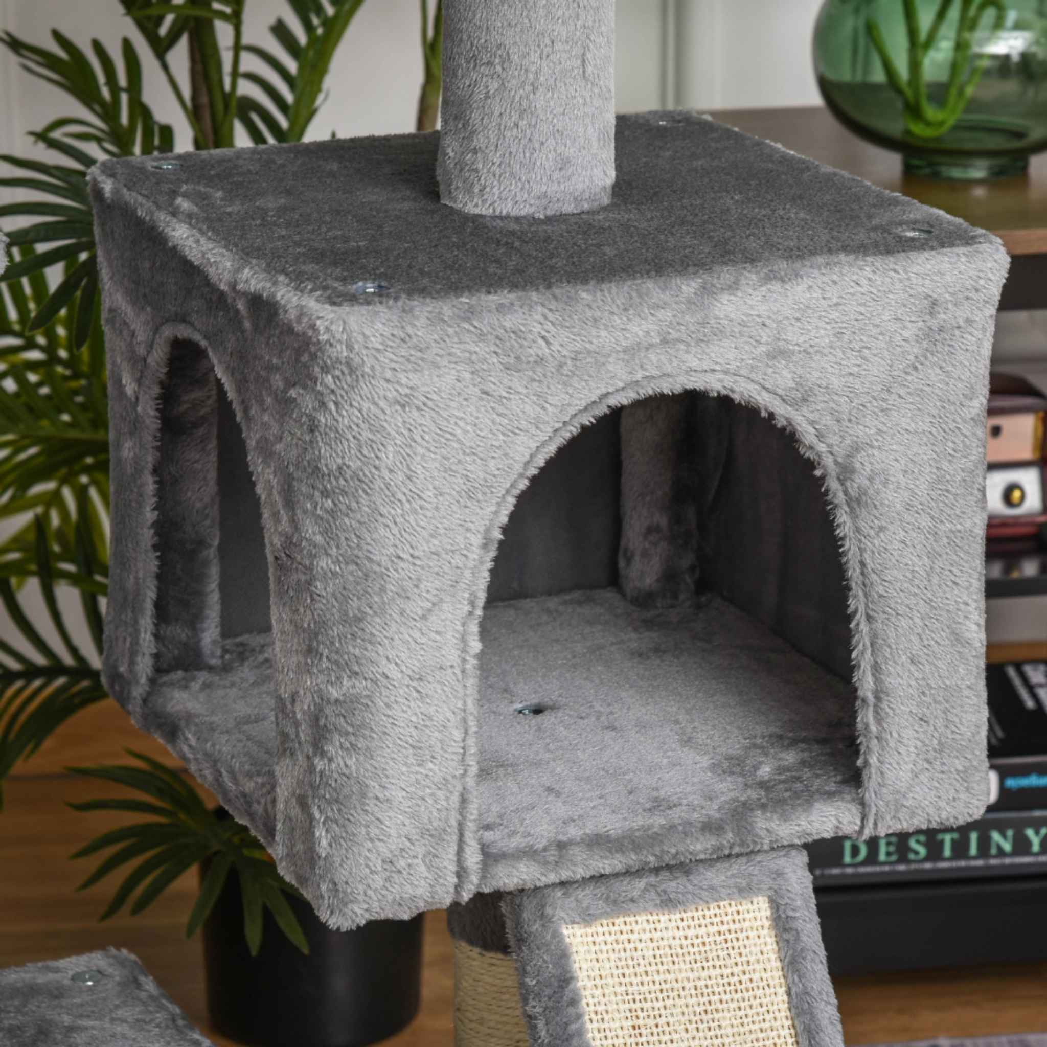 Large grey fabric cat house