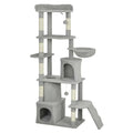Large grey fabric cat tree 170cm tall