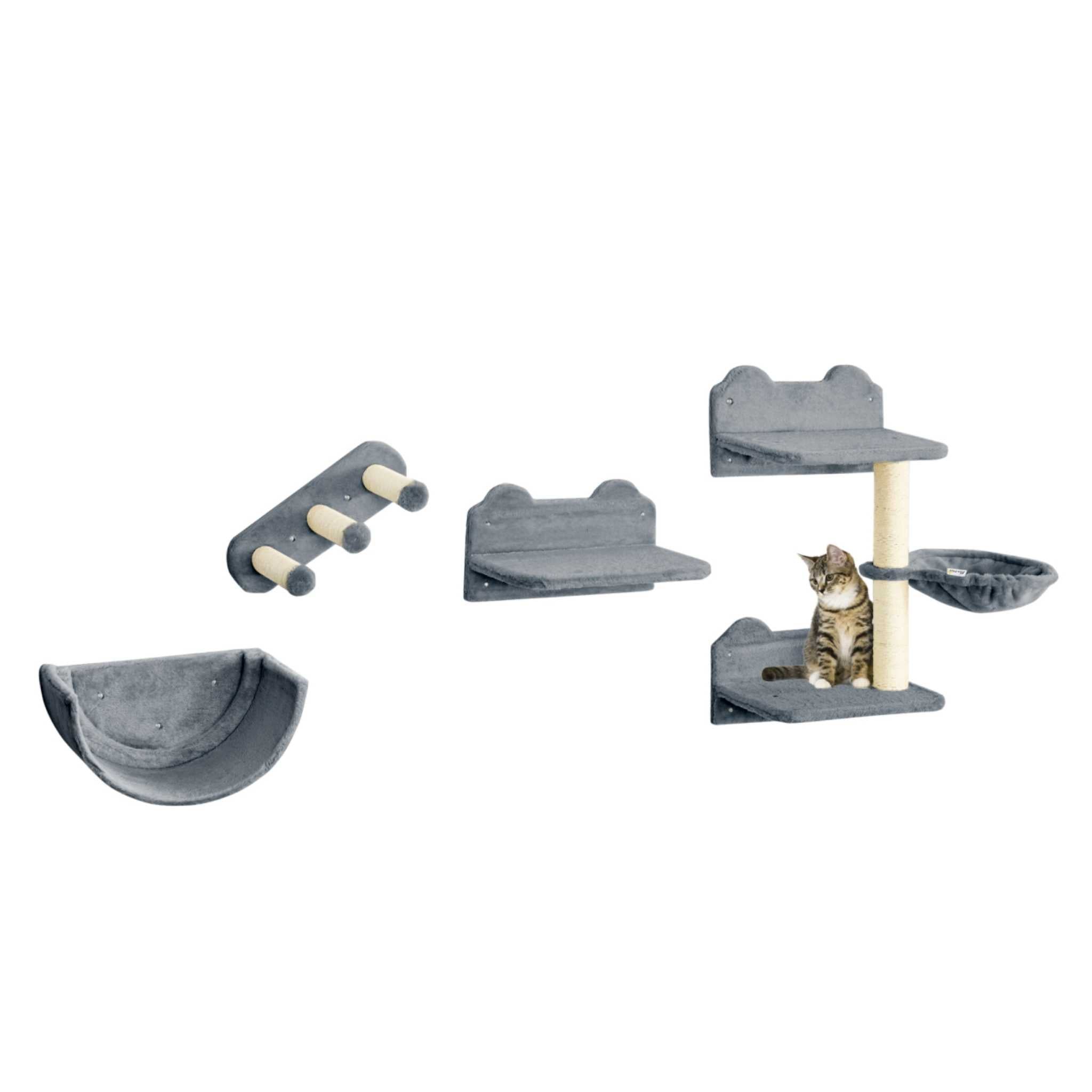 Light grey wall mounted cat scratcher
