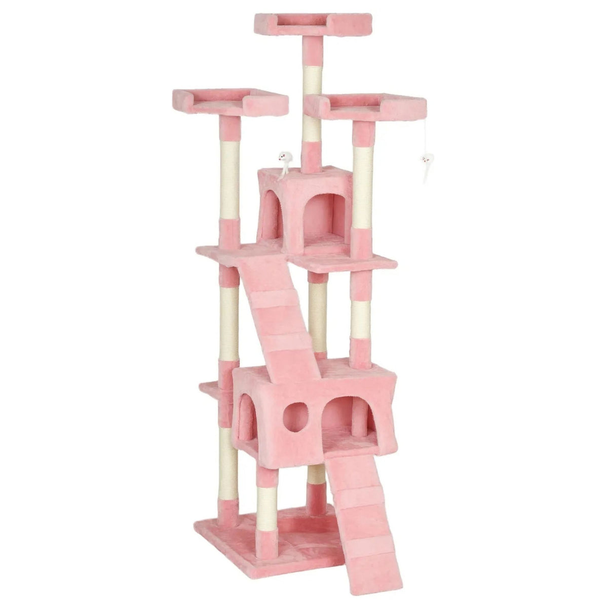Pink cat tree 173cm tall with sisal rope