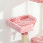 Pink plush fabric perch