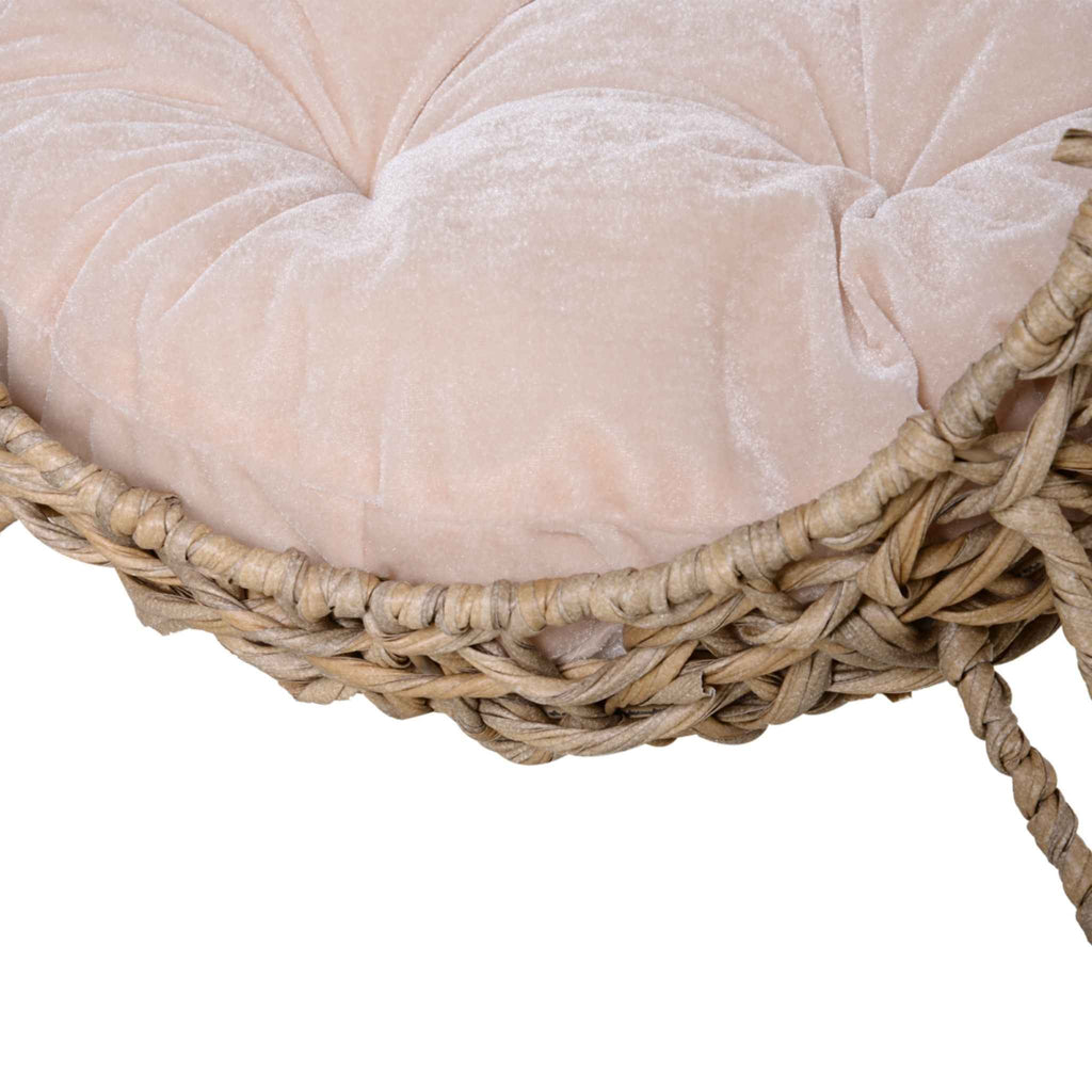Raised rattan cat bed cushion
