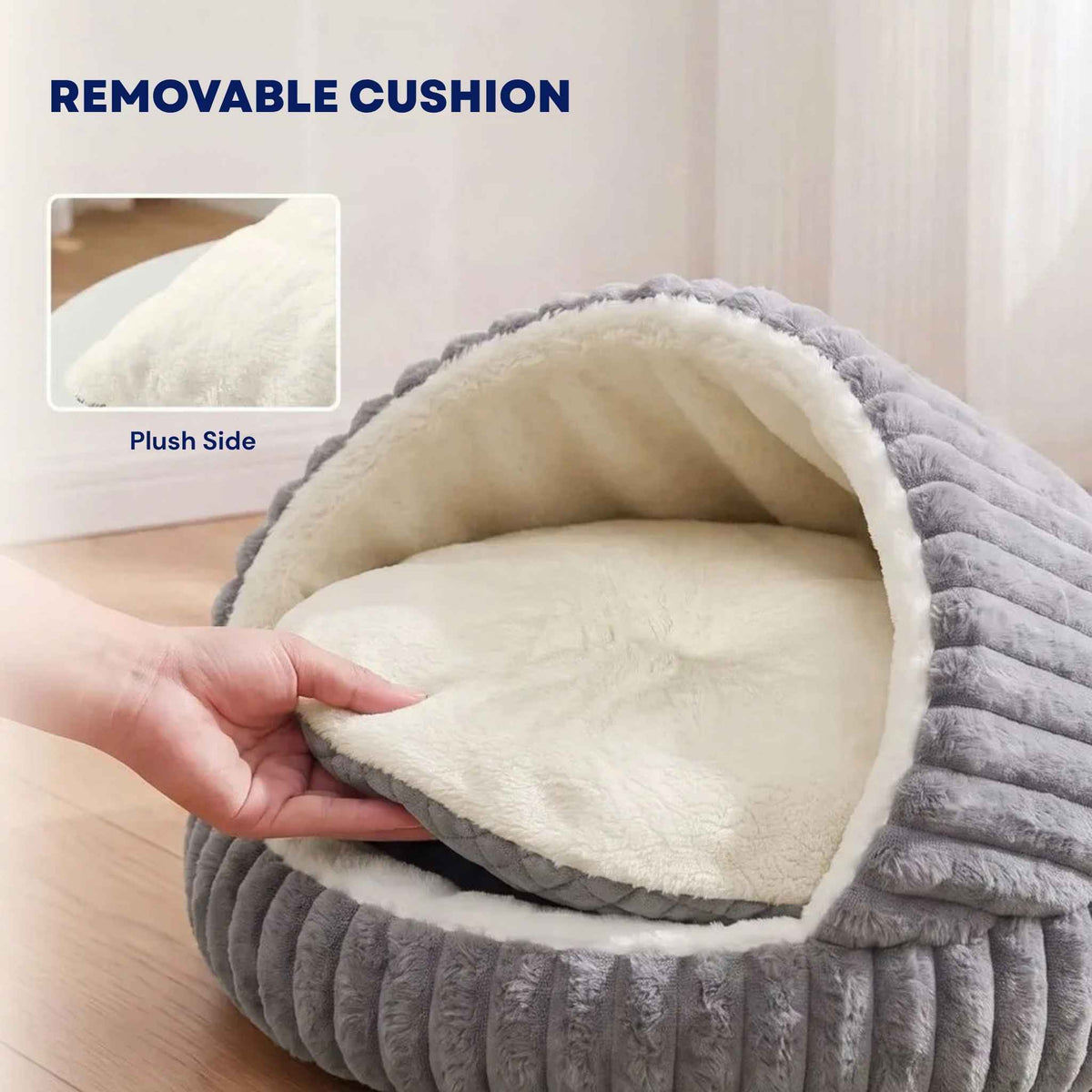 Removable cat bed cushion