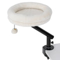 Round white cat desk bed