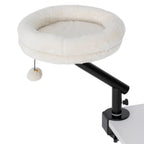 Round white cat desk bed