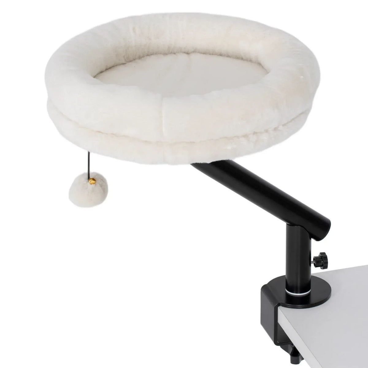 Round white cat desk bed
