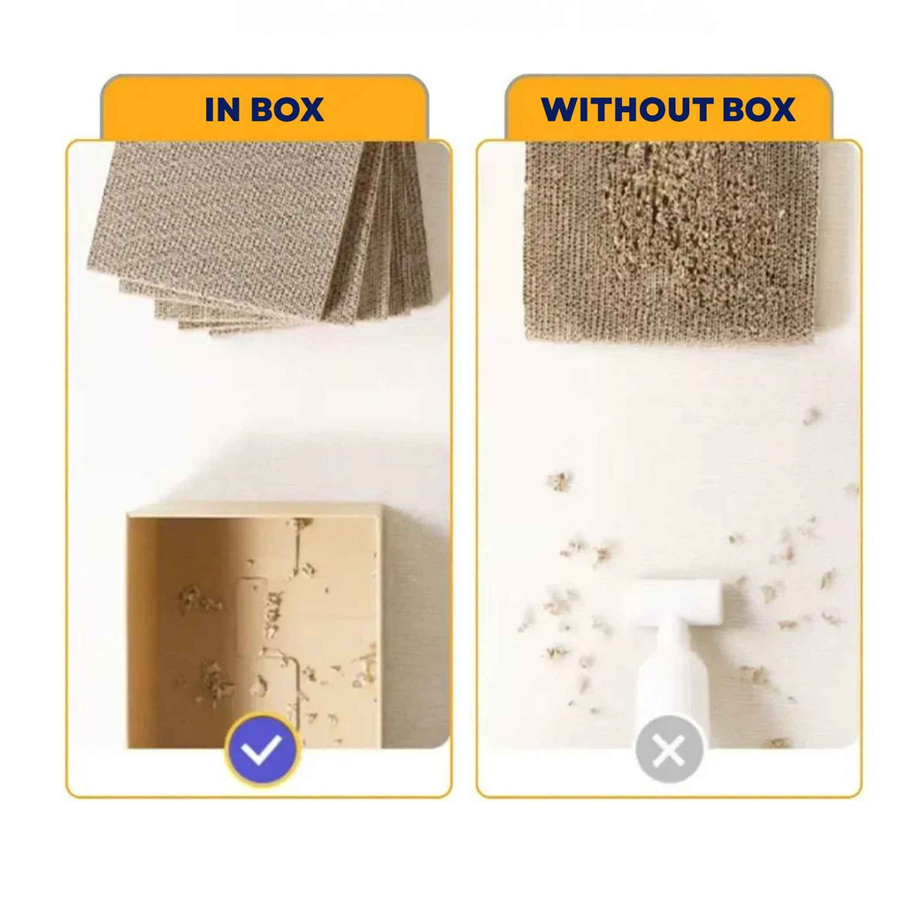 Scratching waste with and without box