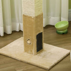 Self groom panel on beige cat scratcher post