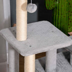 Sisal rope post on second level of cat tree
