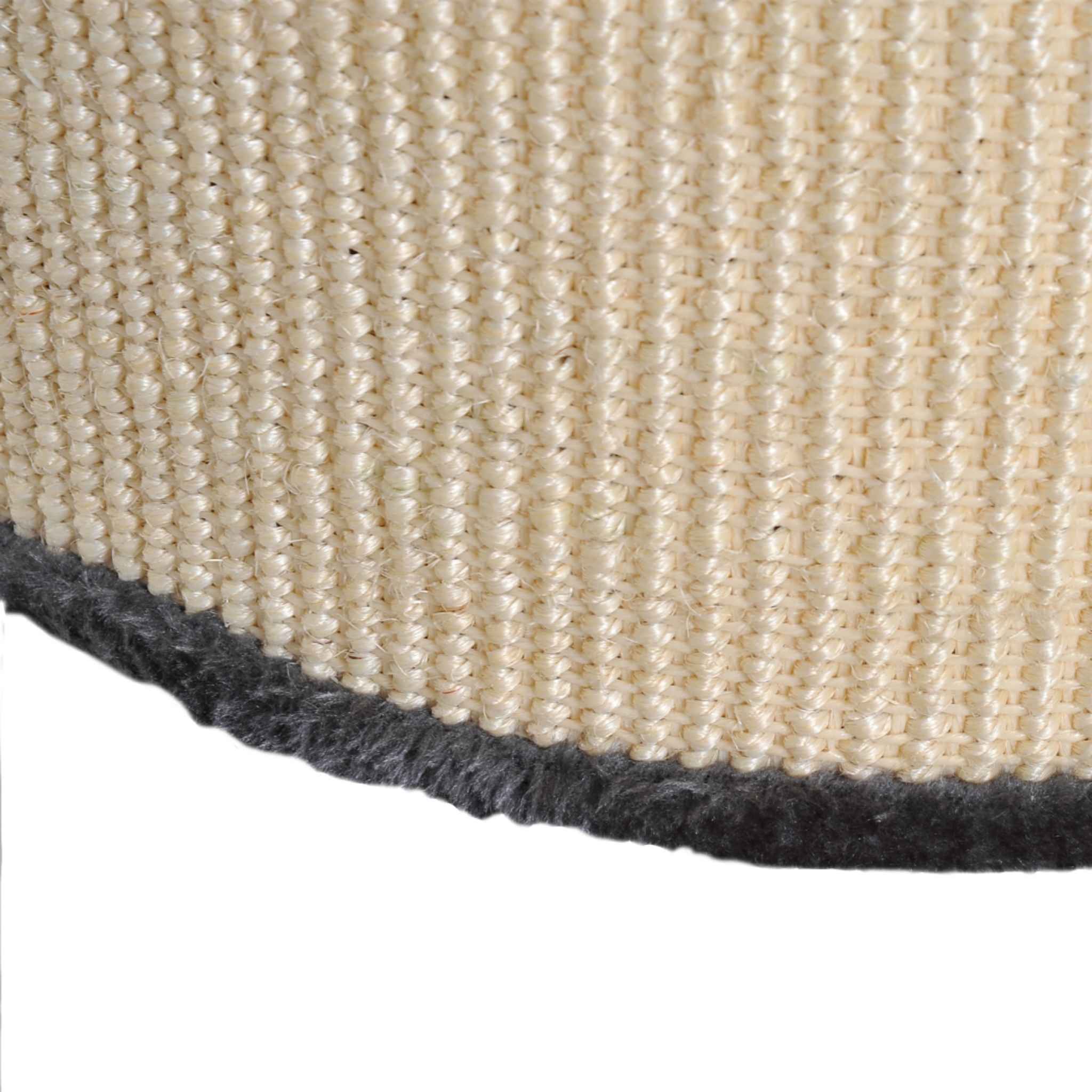 Sisal rope scratching surface on cat barrel