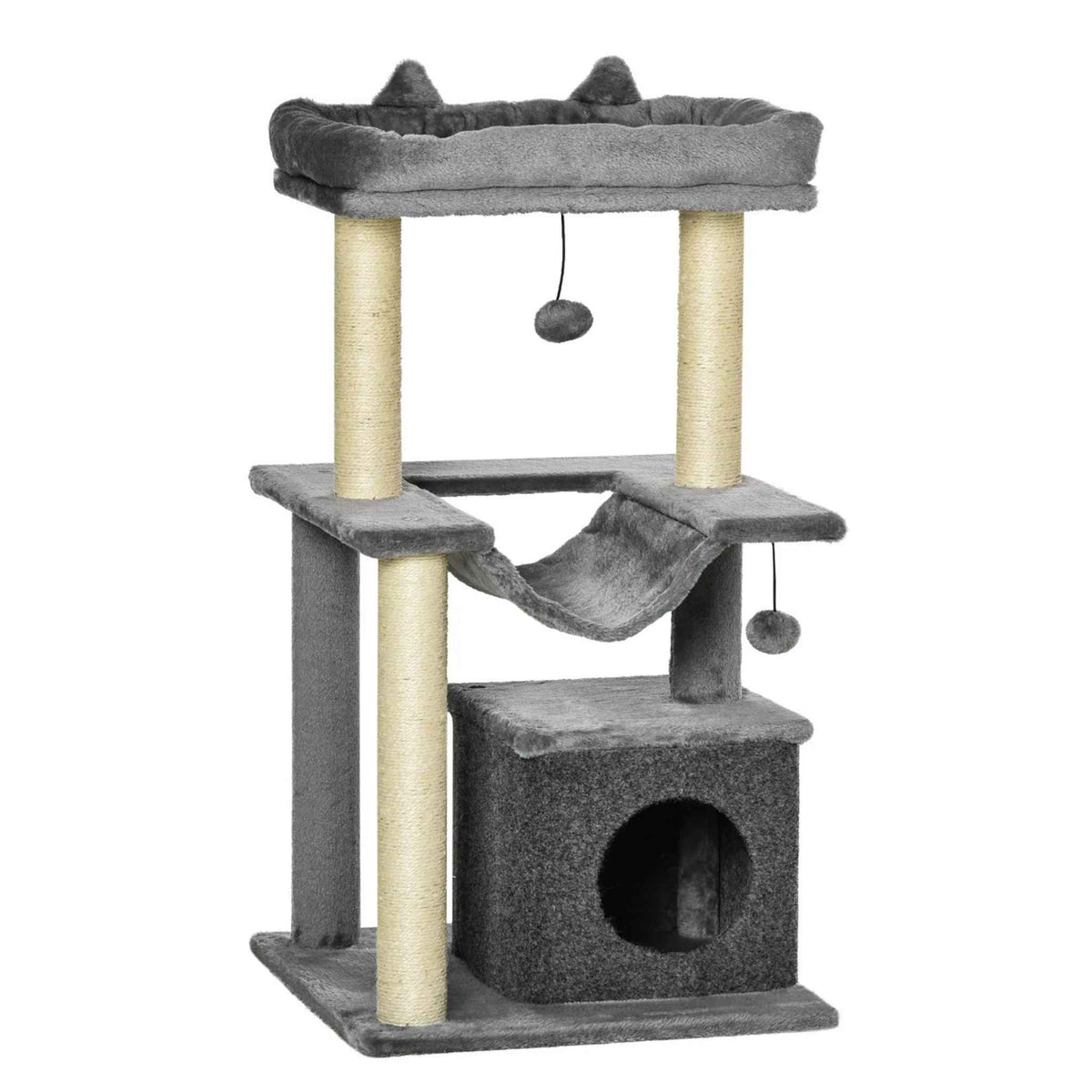 Small 90cm tall grey cat tree