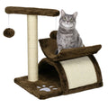 Small brown cat tree with sisal rope post