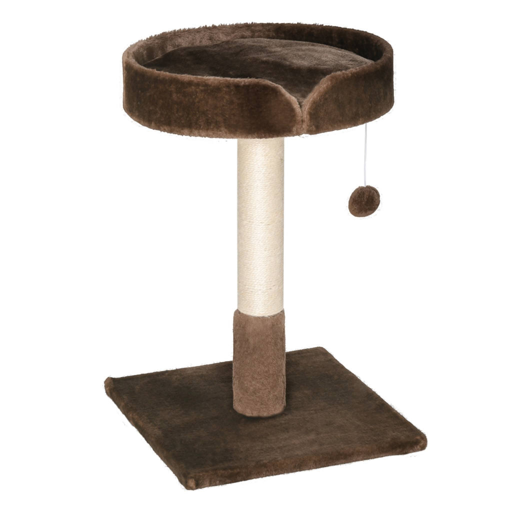 Small brown fabric cat tree