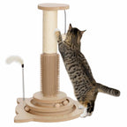 Small cat scratching post with self groomer