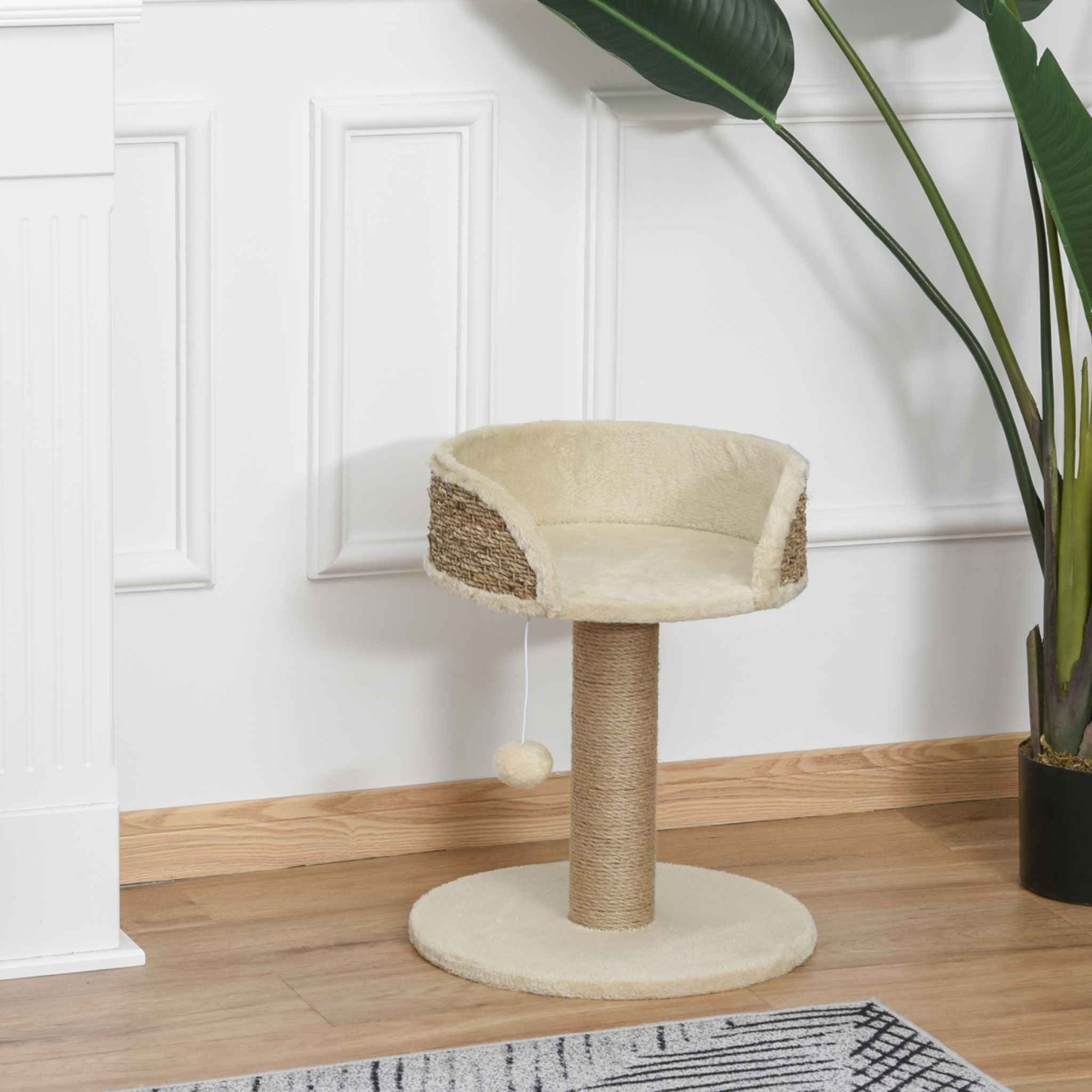 Small cat tree scratcher in living room