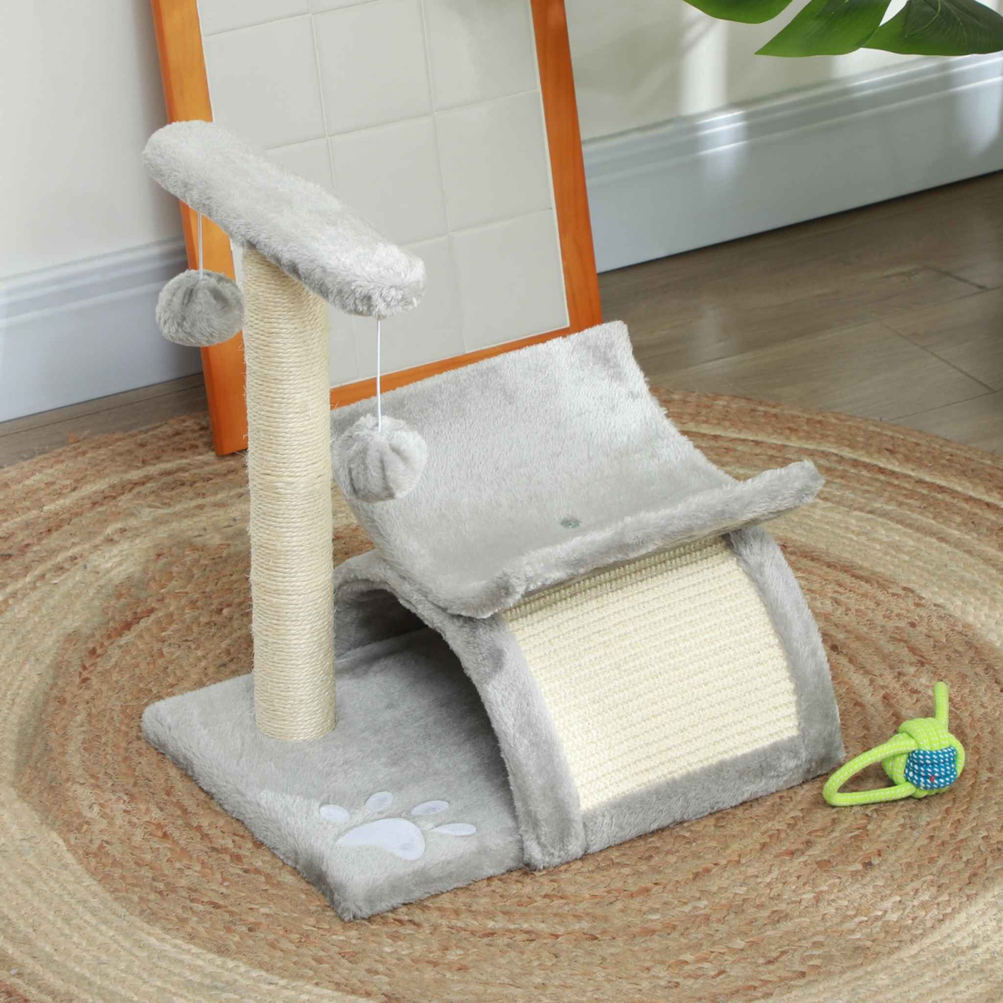 Small grey cat tree in living room
