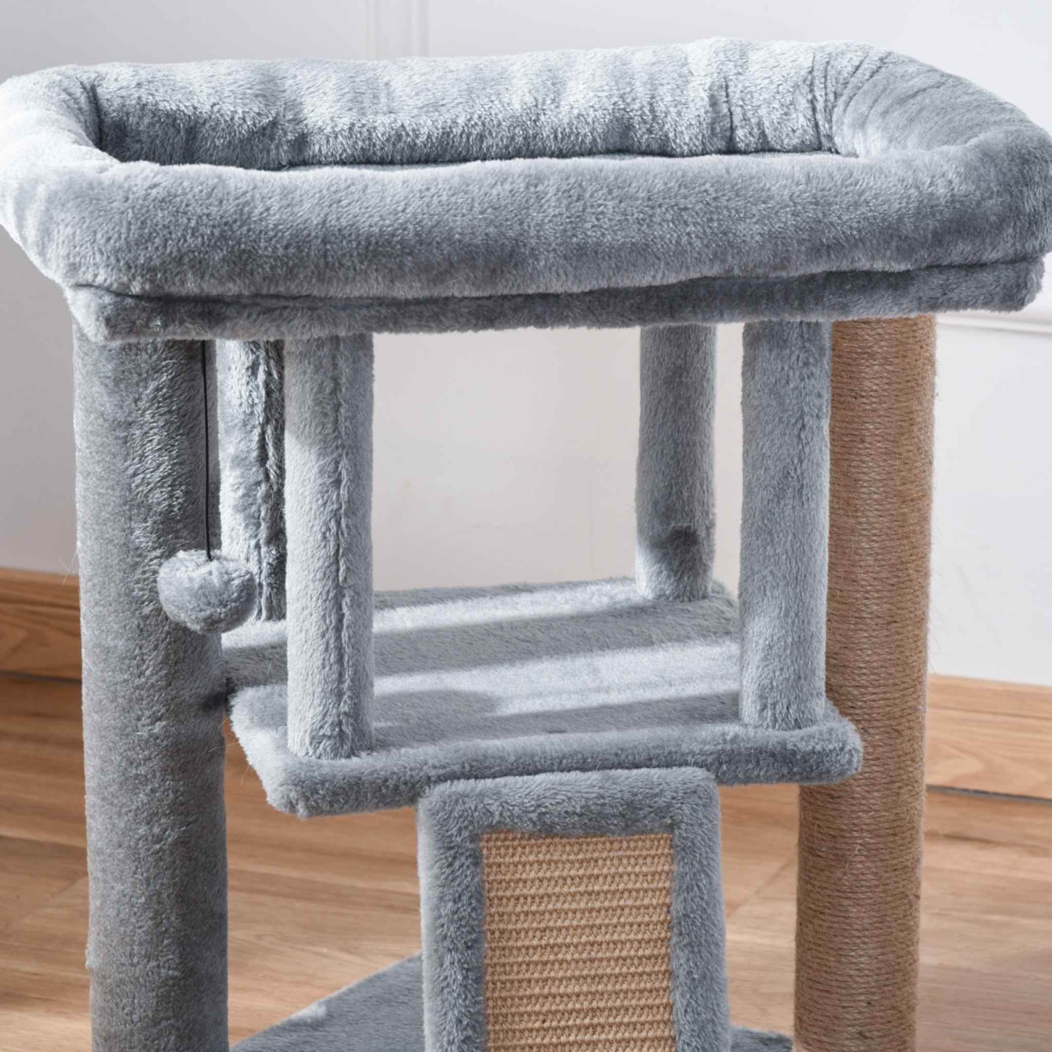 Small grey cat tree with house removed