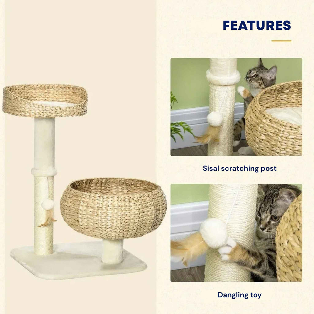 Small wicker cat tree features