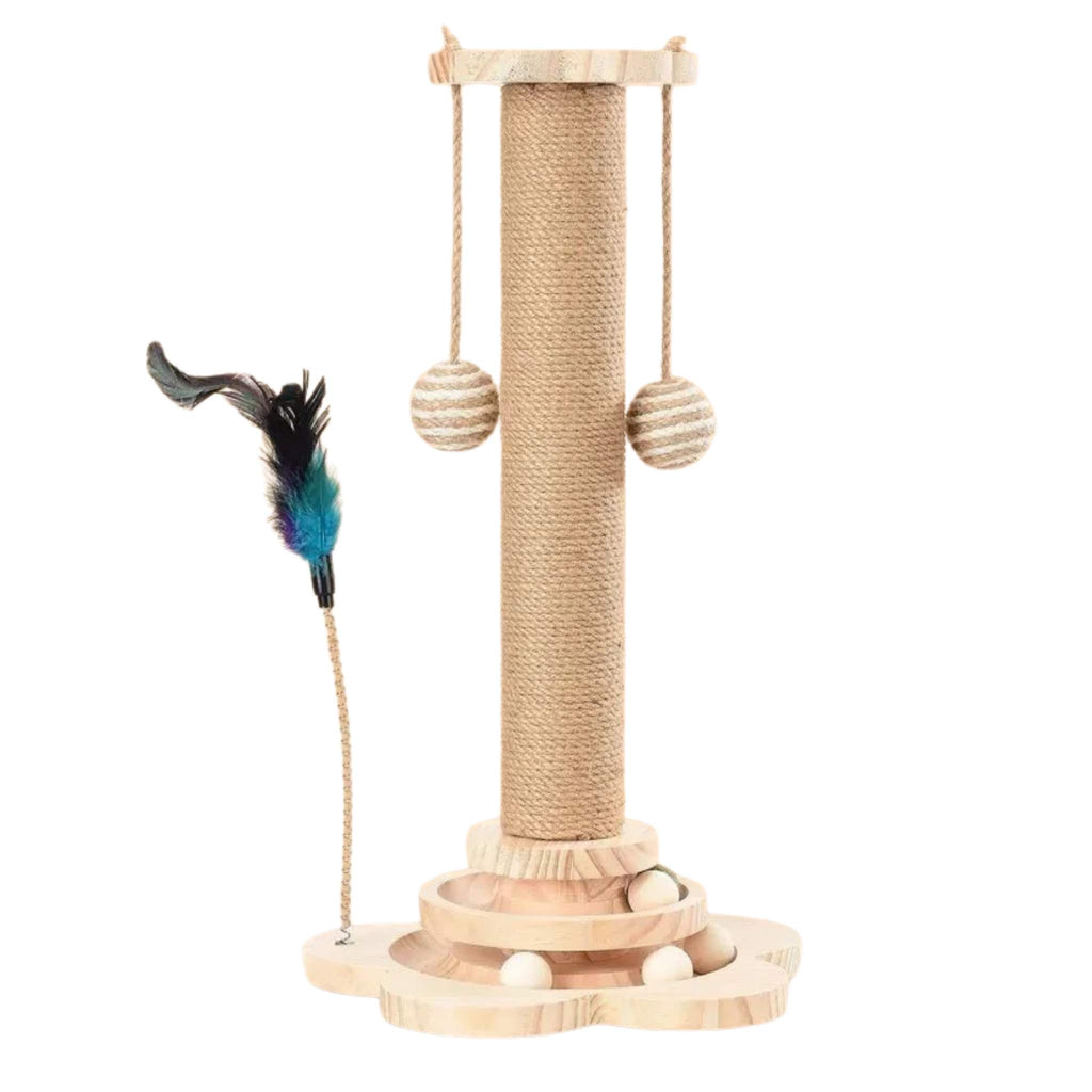 Solid wood sisal rope cat scratching post