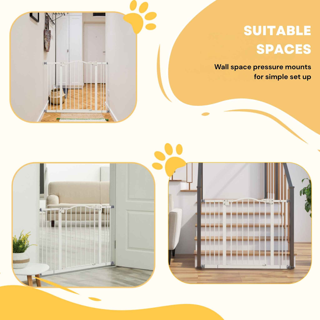 Suitable spaces for white wide safety gate