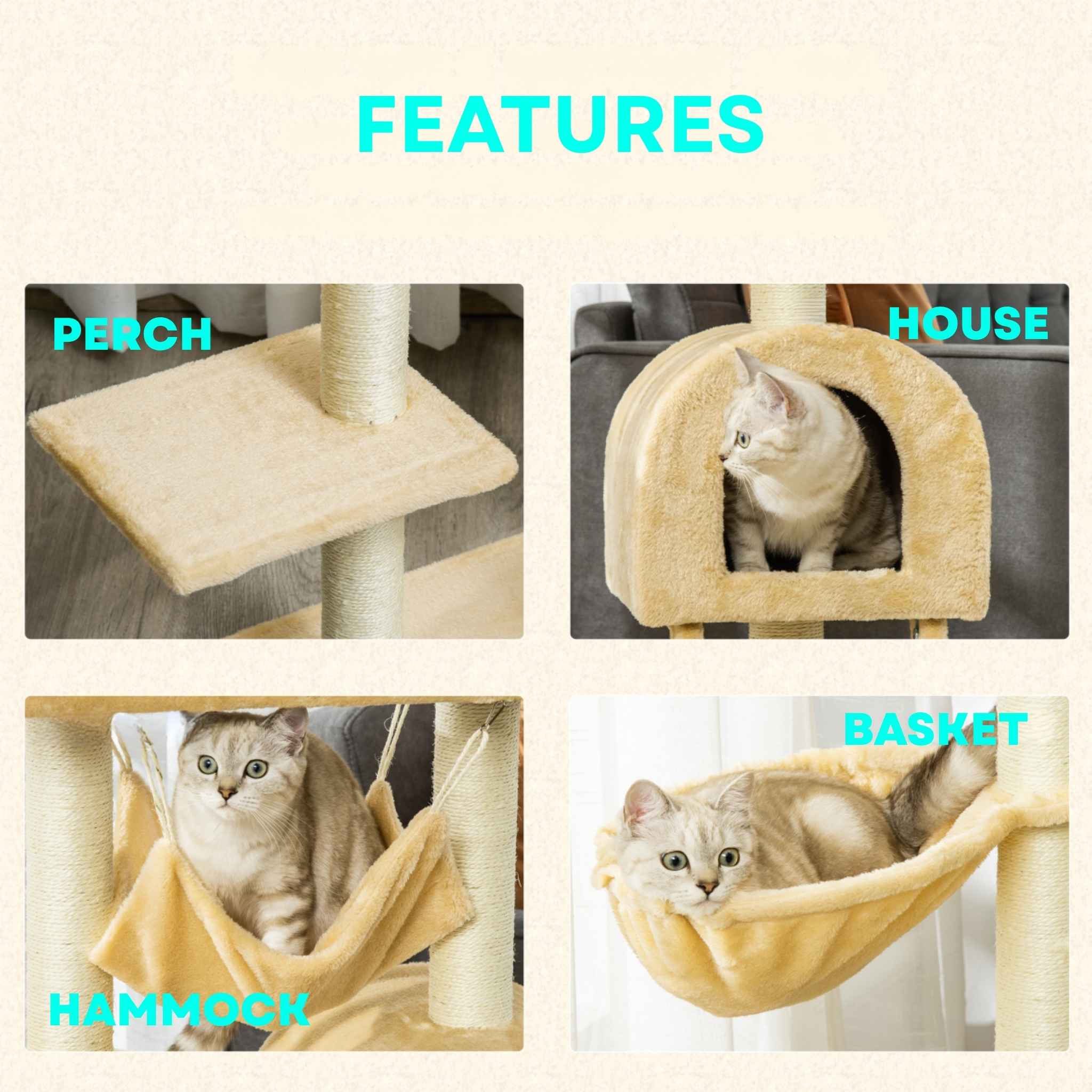 Tall cat tree features