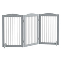 Tall freestanding pet gate 3 grey panels 154cm x 80cm