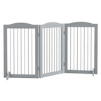 Tall freestanding pet gate 3 grey panels 154cm x 80cm