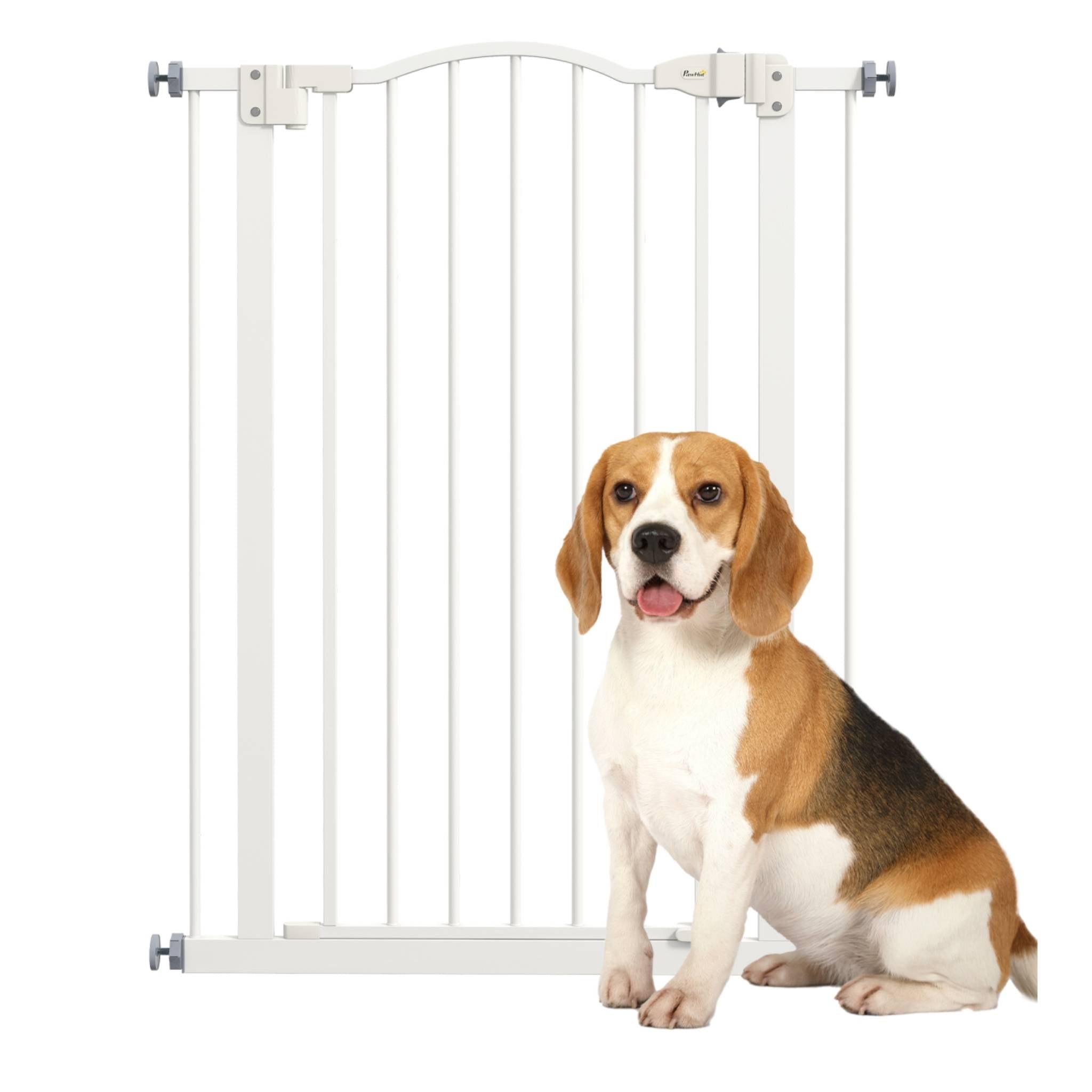 Tall narrow white pet gate 74–80cm x 94cm