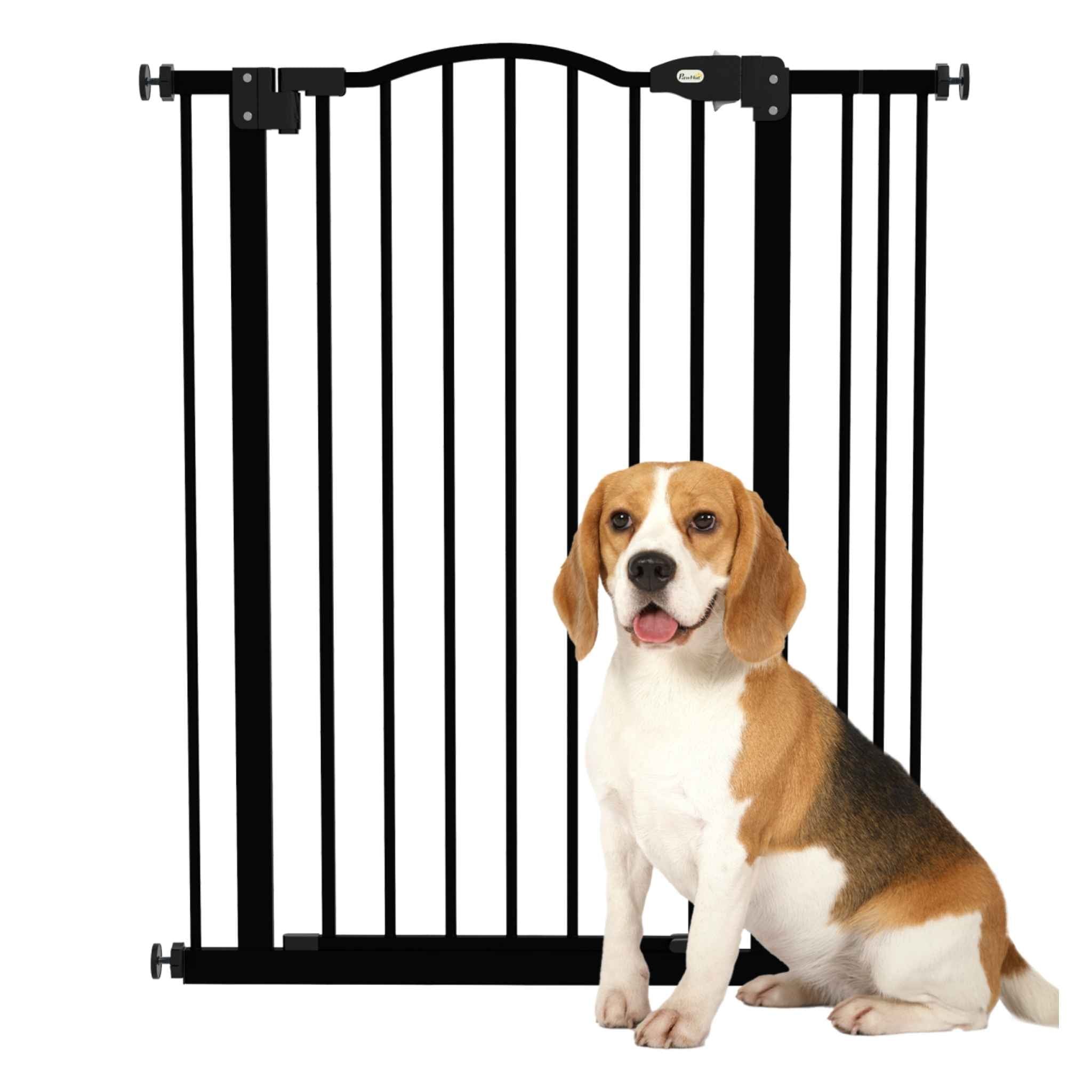 Tall pet gate black 74–87cm x 94cm