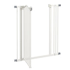 Tall white metal pet gate walk-through