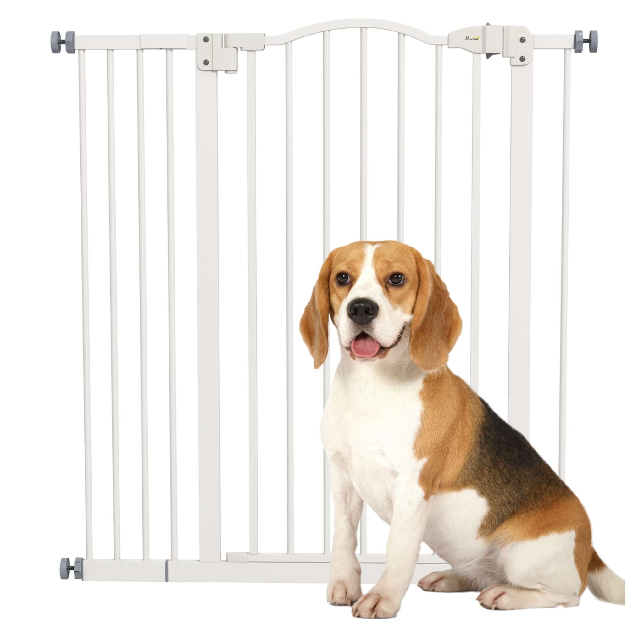 Tall white pet gate 74cm-94cm x 94cm