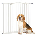 Tall wide white pet gate 74–100cm x 94cm
