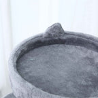 Top grey plush platform on cat tree