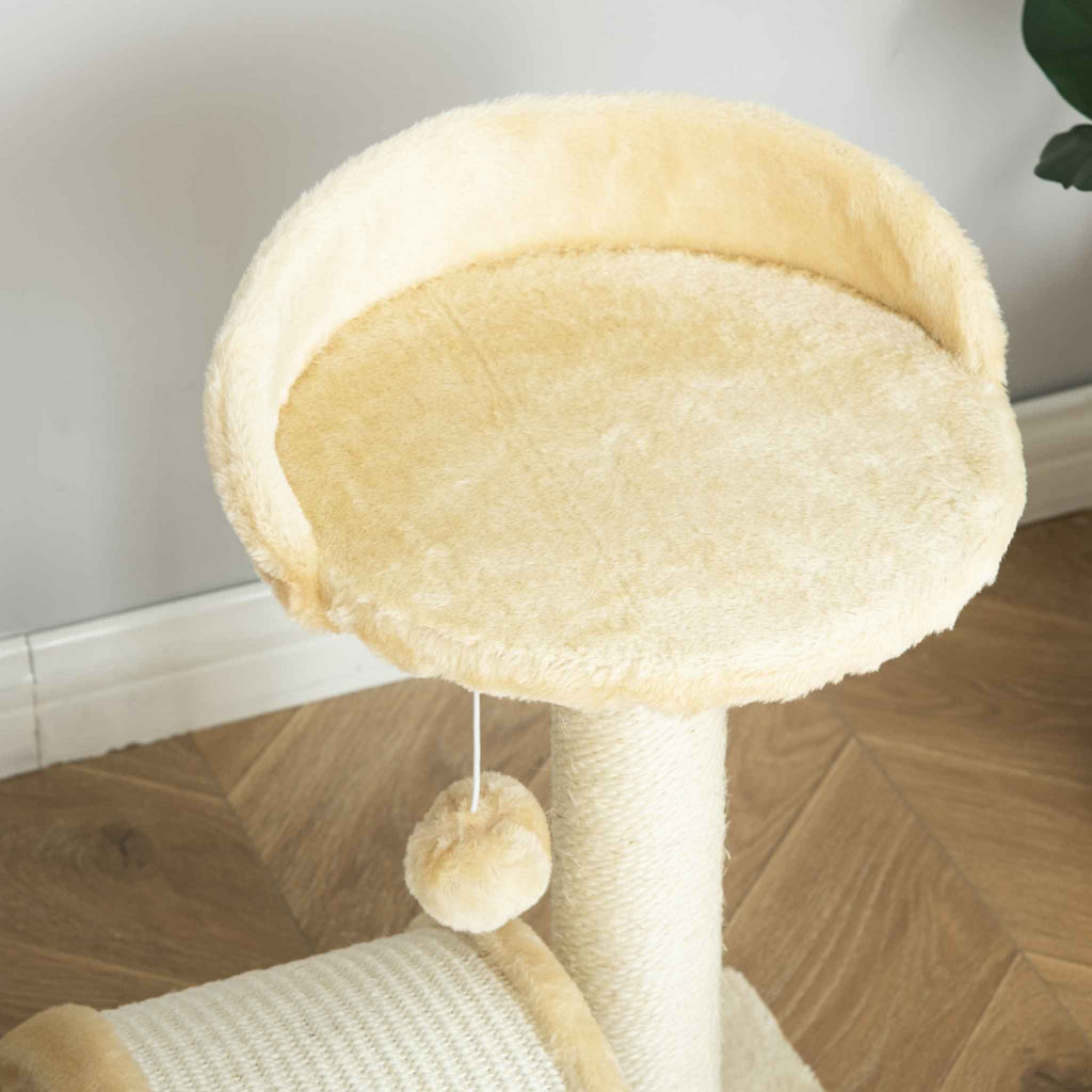 Top perch of beige cat tree