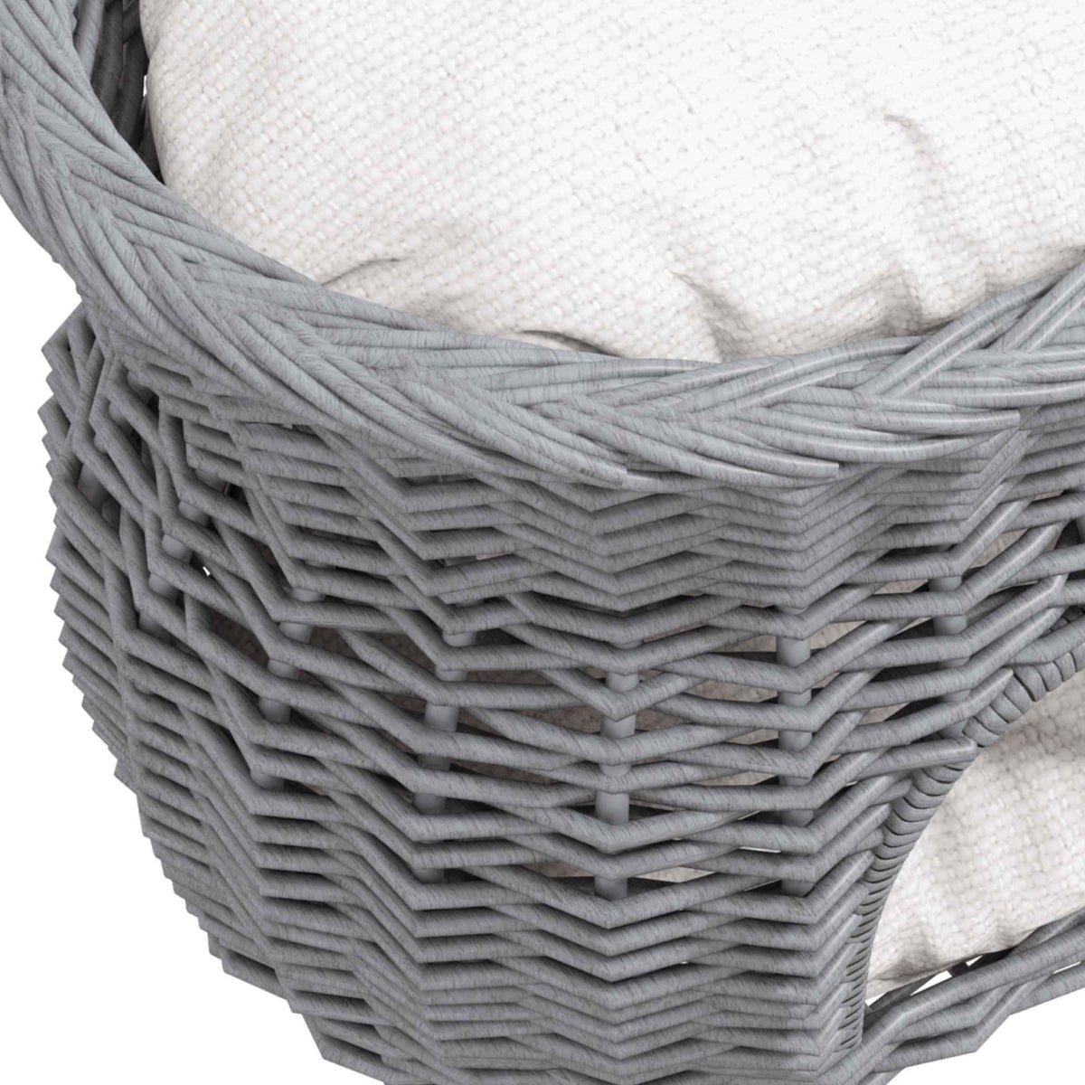 Top perch of grey wicker bed