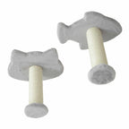 Two wall mounted sisal rope cat scratchers