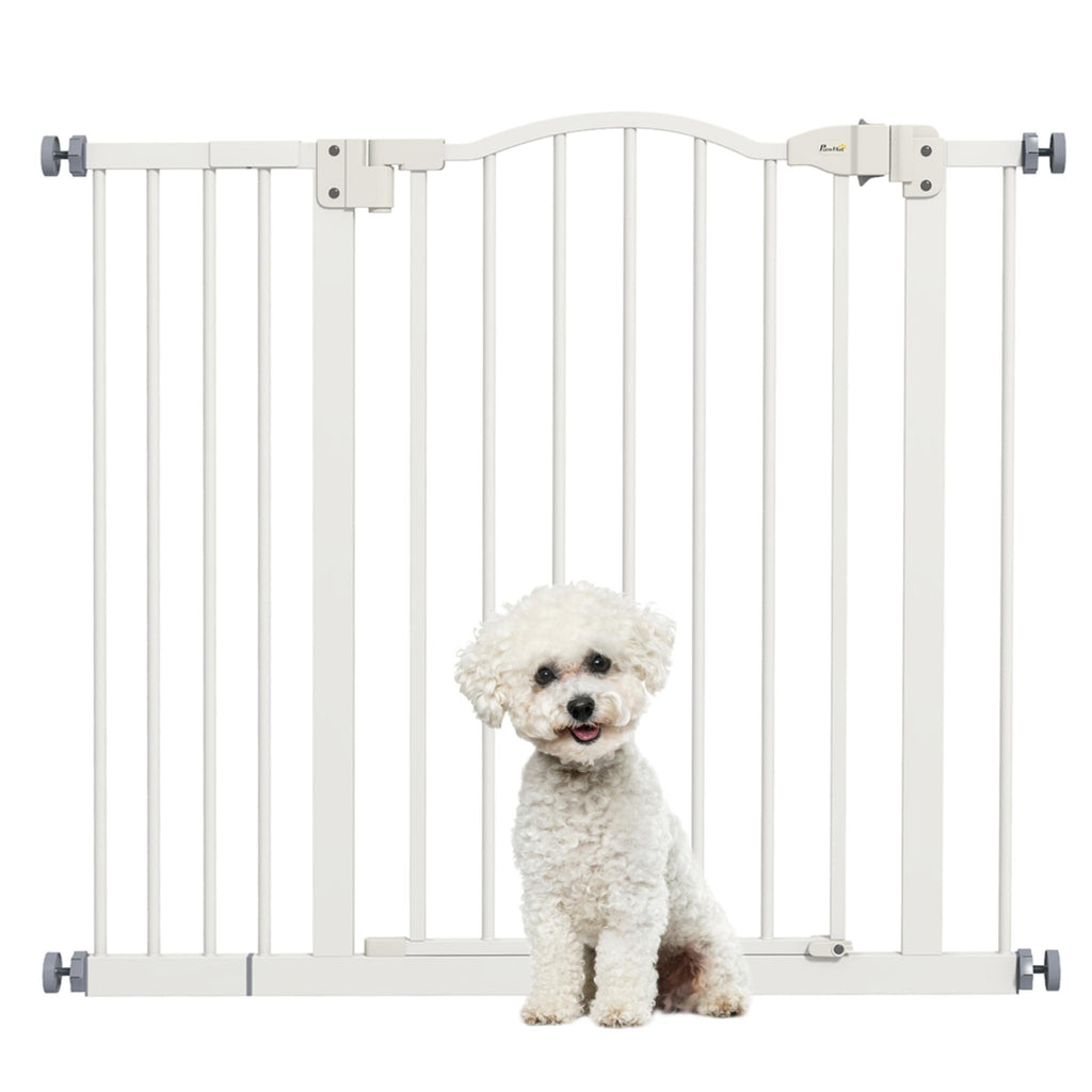 White adjustable pet gate 74-94cm wide