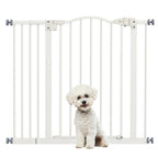 White adjustable pet gate 74-94cm wide