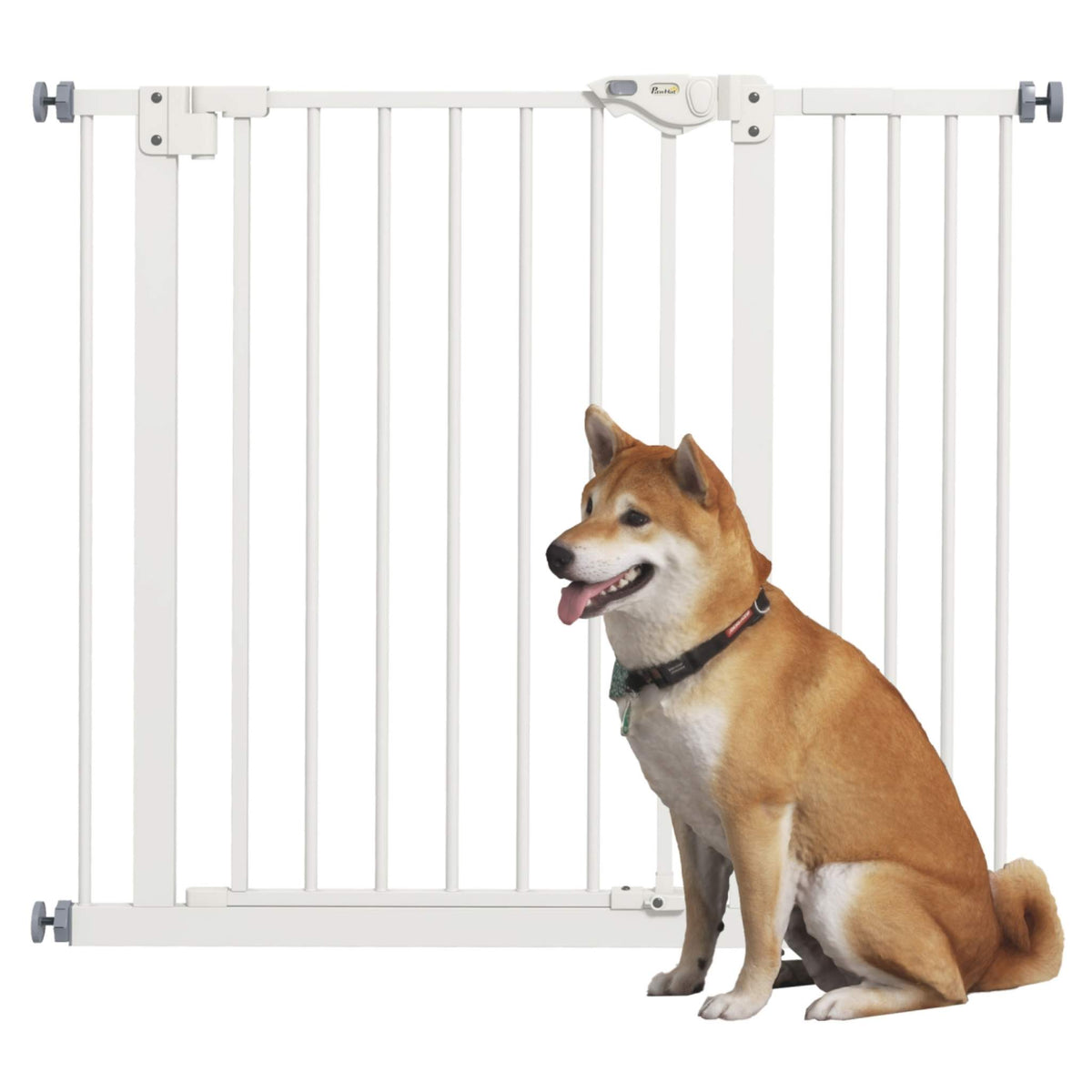 White metal dog gate 74-94cm x 77cm