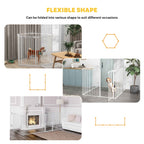 White metal dog pen in different shapes