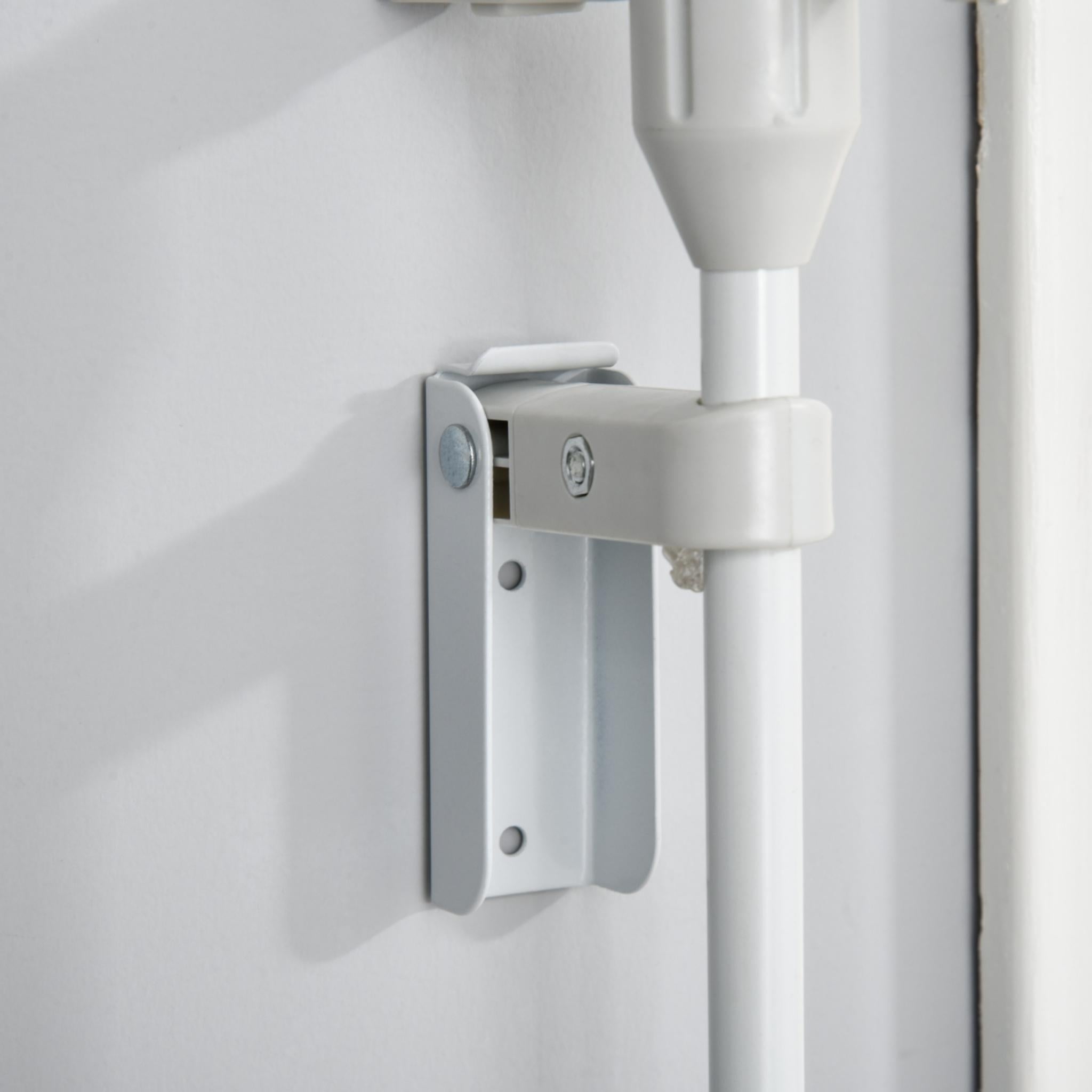White metal dog safety barrier wall attachment