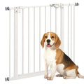 White metal pet gate 74-87cm x 77cm