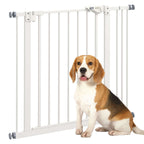 White metal pet gate 74-87cm x 77cm