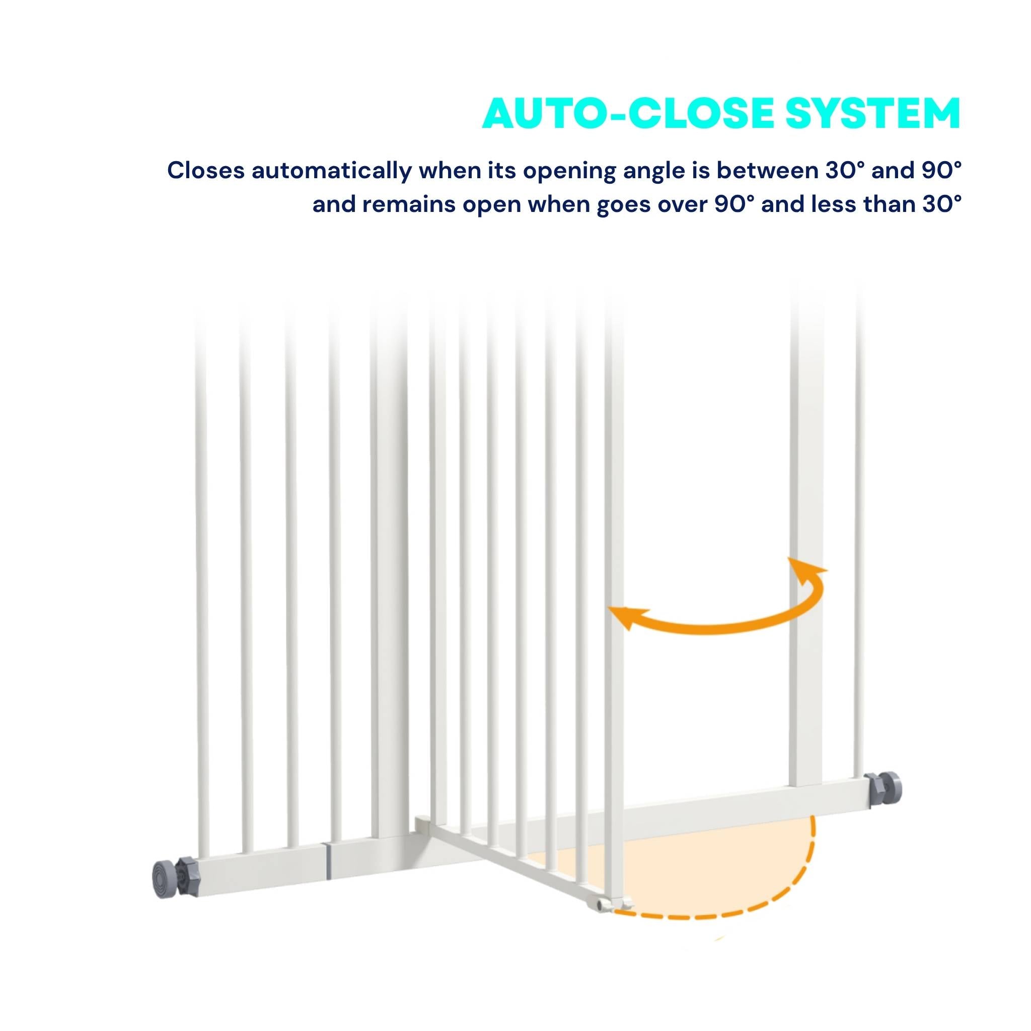 White pet gate auto close system