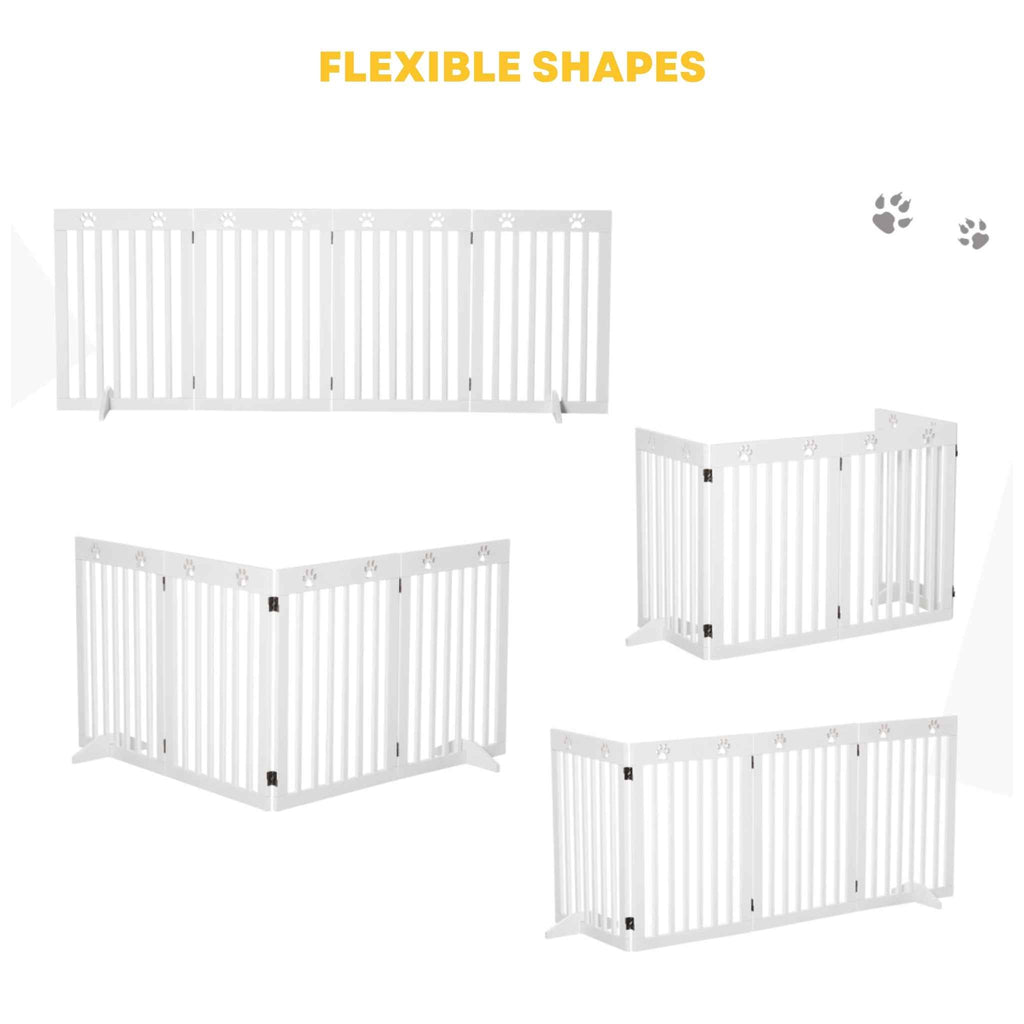 White wooden dog gate in various different shapes
