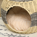 Wicker cat bed washable cushion
