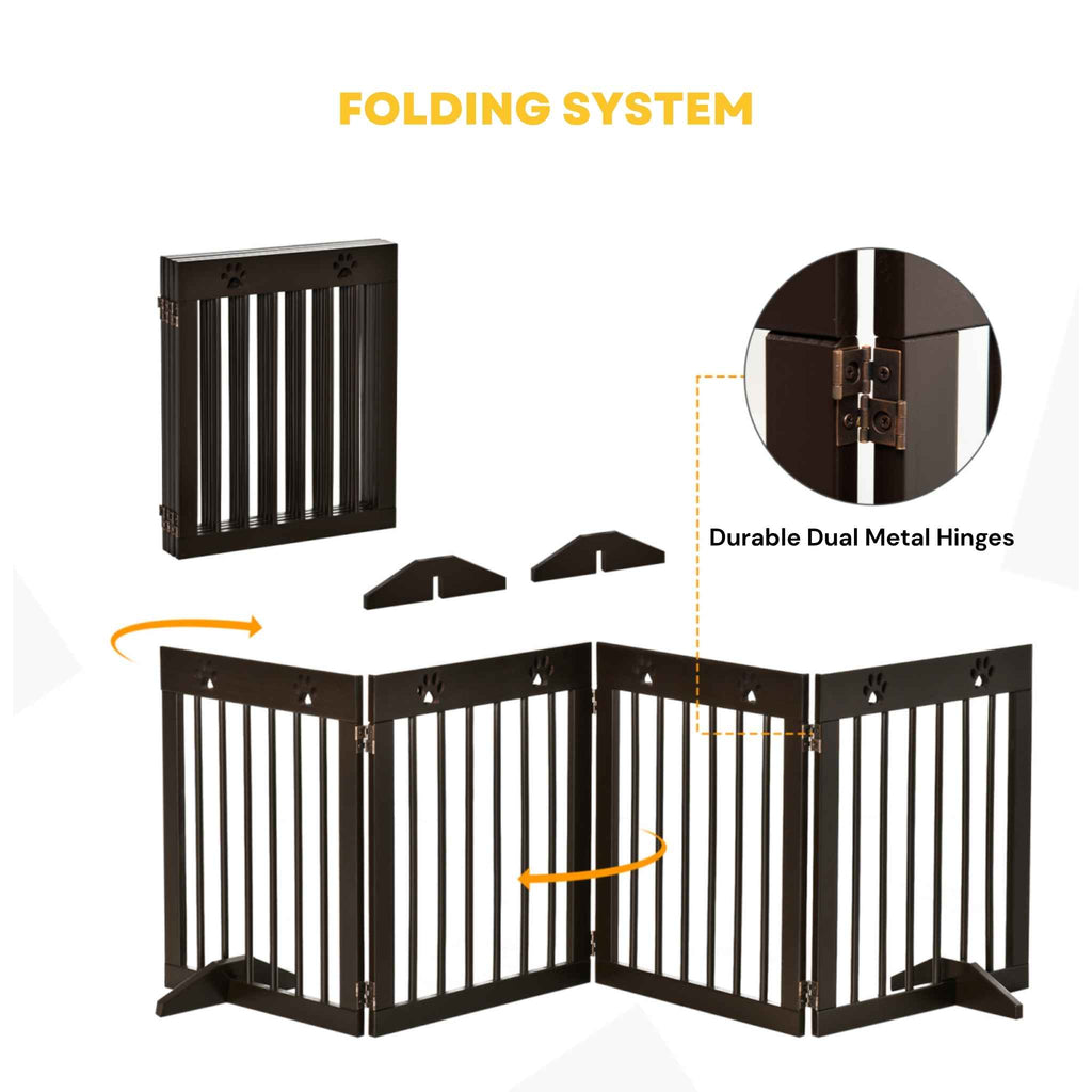 Wide black dog barrier folding system