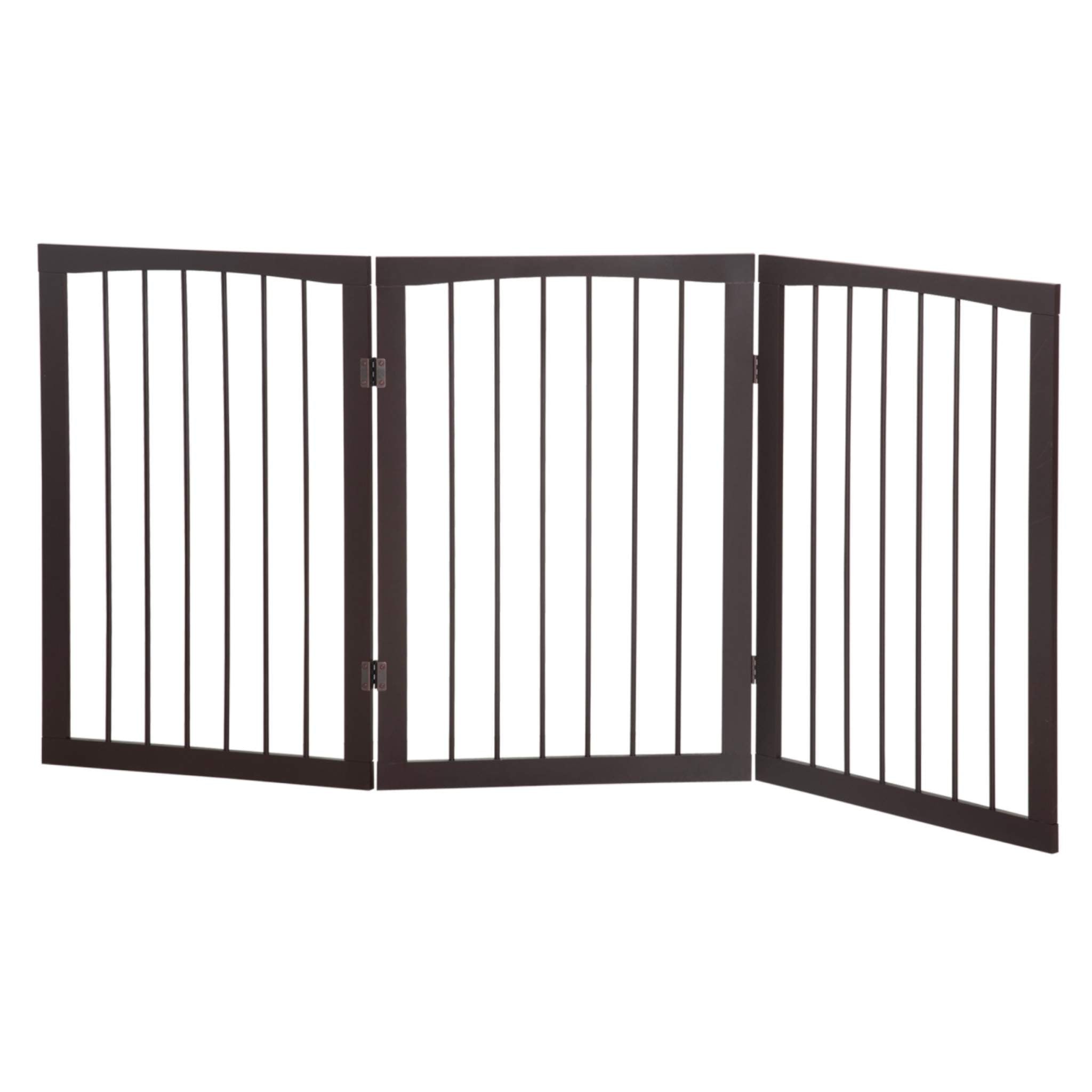 Wide black freestanding dog gate 160cm x 76cm